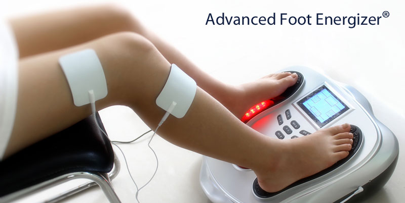 how does muscle stimulation work? Demonstrating how to use the Advanced Foot Energizer® Powered Muscle Simulator