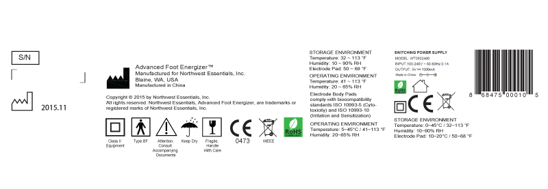 general specifications advanced foot energizer